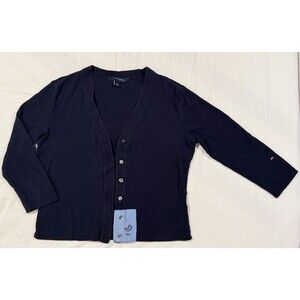 Vintage Y2K Tommy Jeans Hilfiger Cardigan Sweater Women XS Preppy Academia 2000s